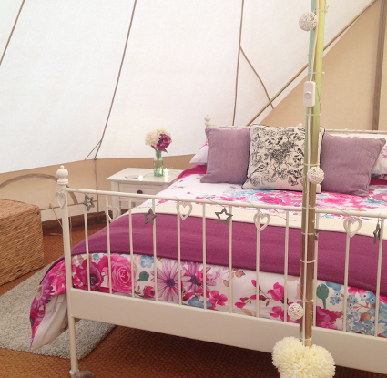Keepers Meadow glamping Bell tent interior