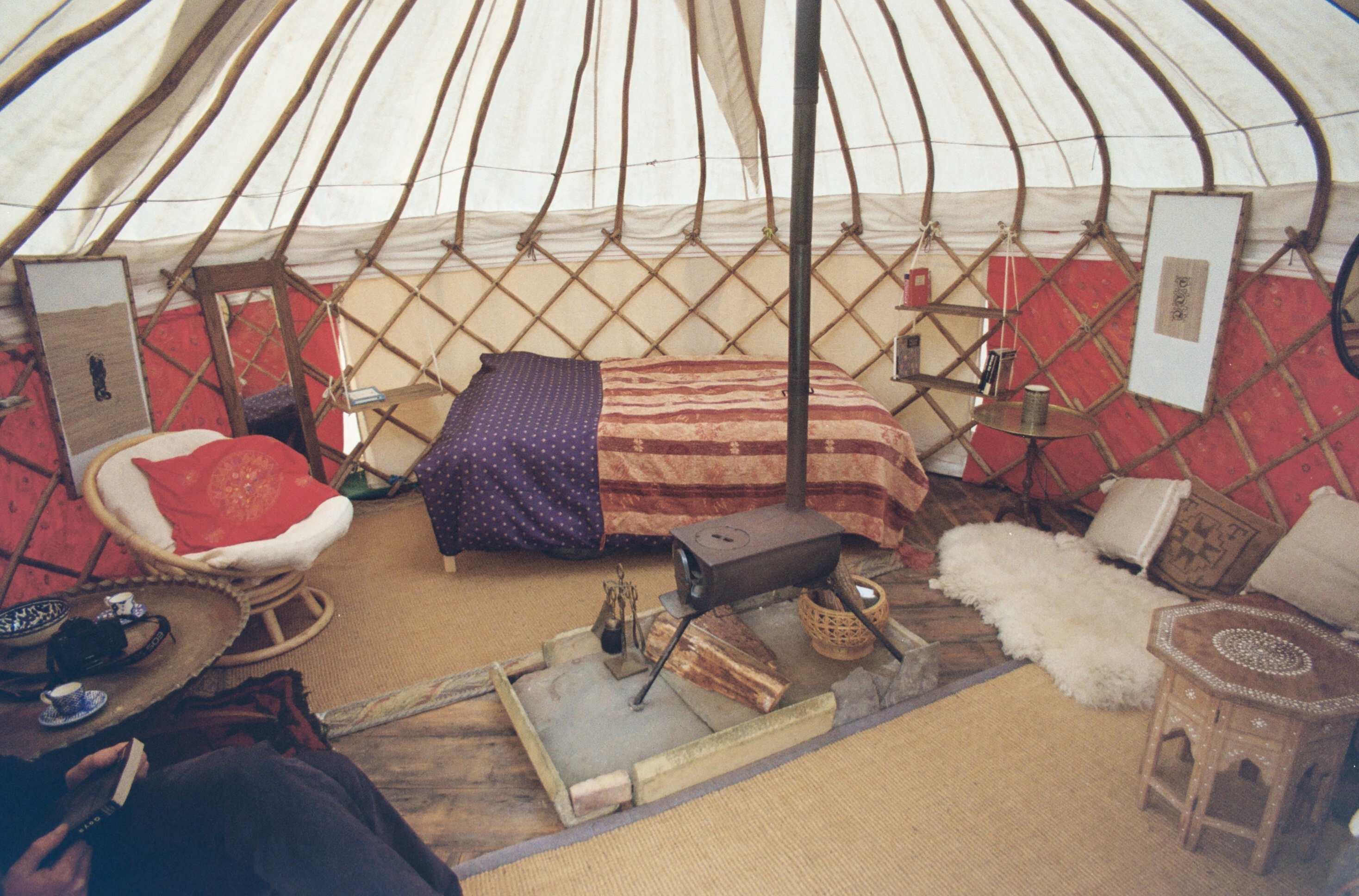 Wheems Organic Farm glamping yurt interior